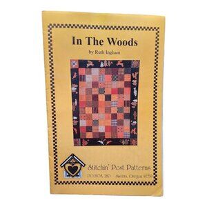 Stitchin' Post In The Woods Rustic Wall Applique Quilt Pattern Rabbit Tree 70x82